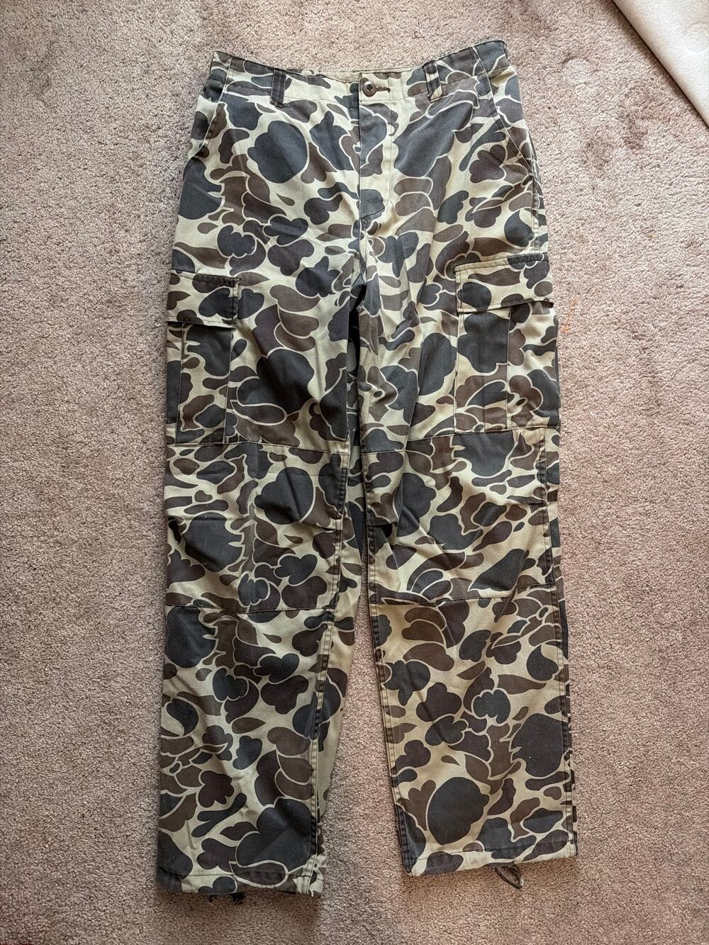 Vintage Winchester Duck Camo Men's Hunting Pants Double Knee Size 31x31